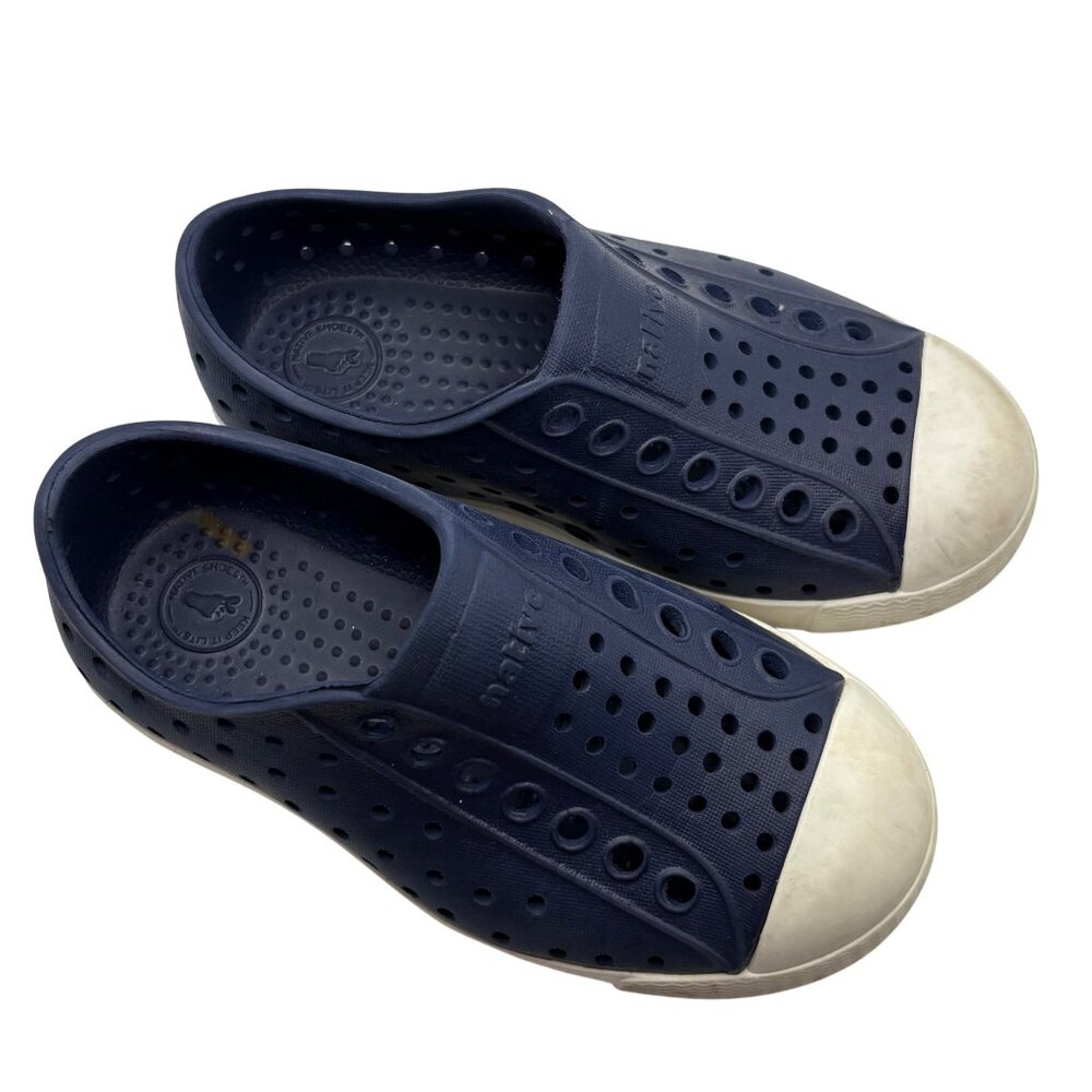 Native Jefferson Navy Blue Perforated Slip-On Shoes Size 9